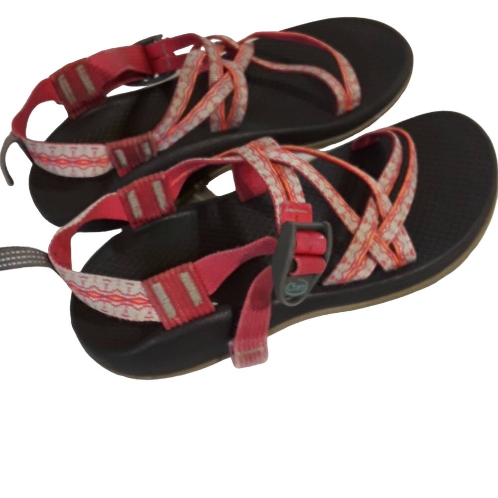 Chacos Women Sz 5 Gray Pink Strappy Adjustable Hiking Outdoors Water Sandal